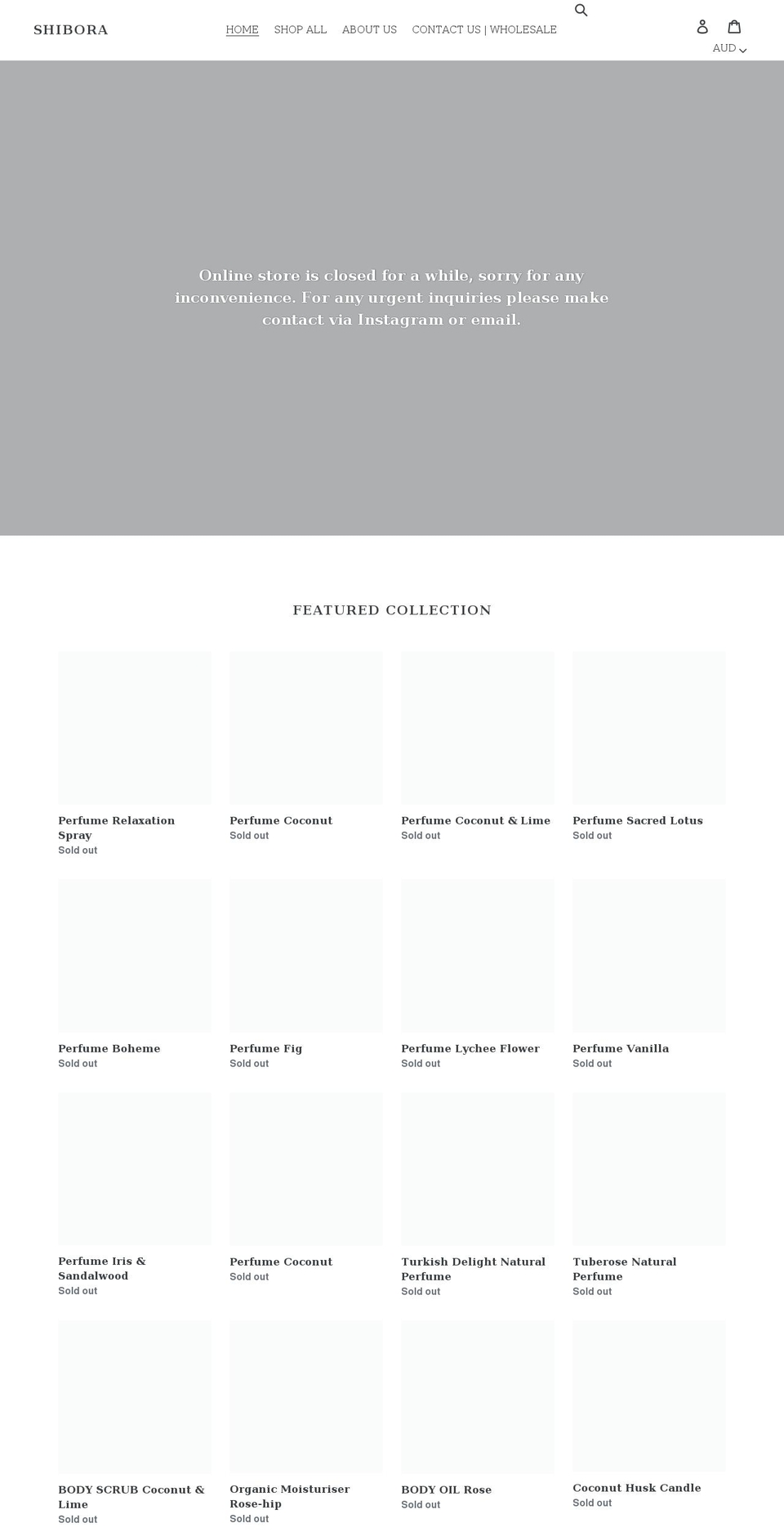 shibora.com.au shopify website screenshot