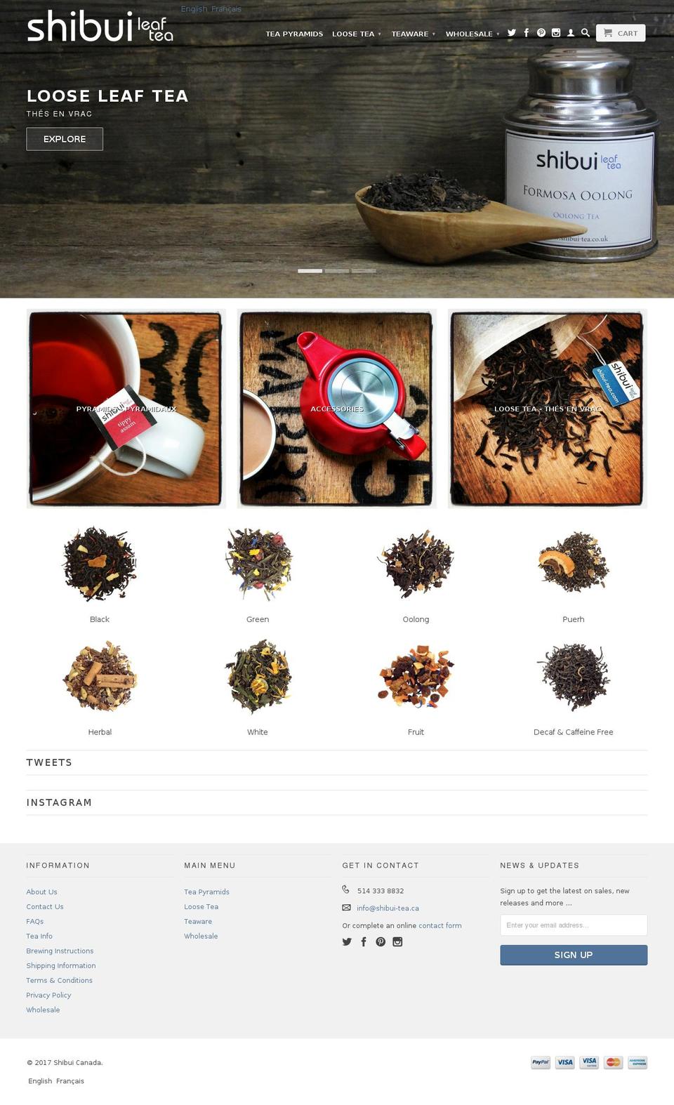 shibui-tea.ca shopify website screenshot