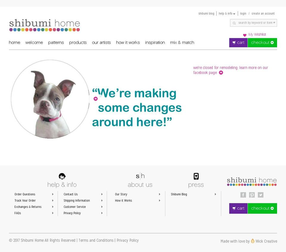 shibumihome.com shopify website screenshot