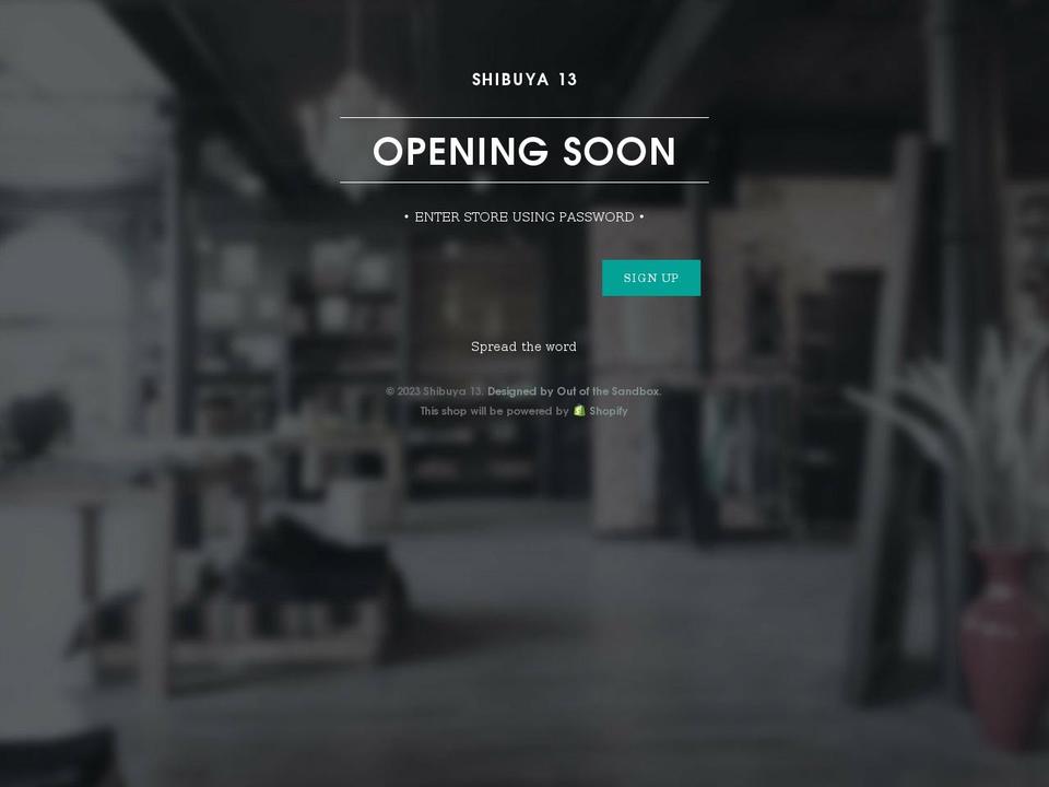 shibuya-13.myshopify.com shopify website screenshot