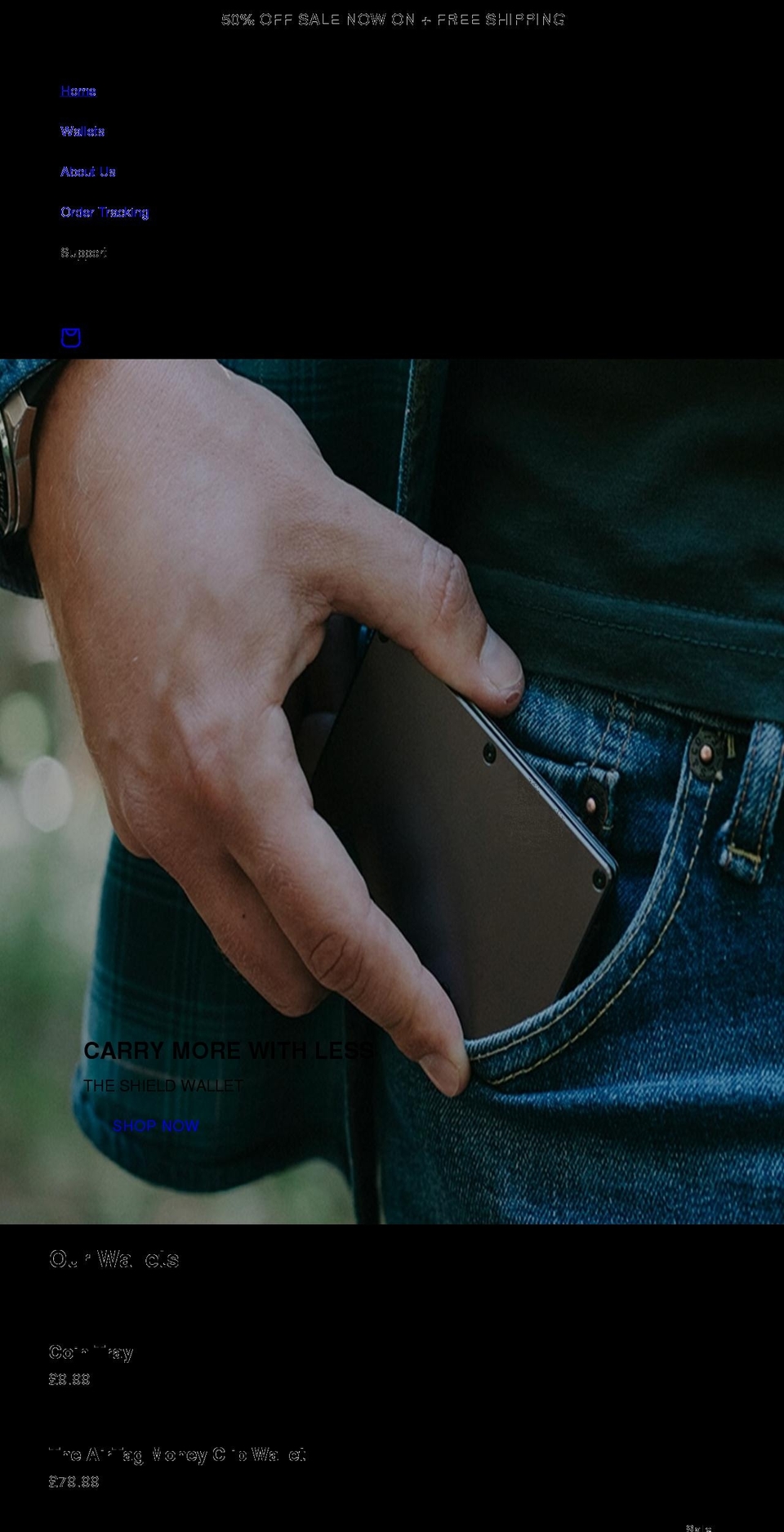 shield-wallet.com shopify website screenshot