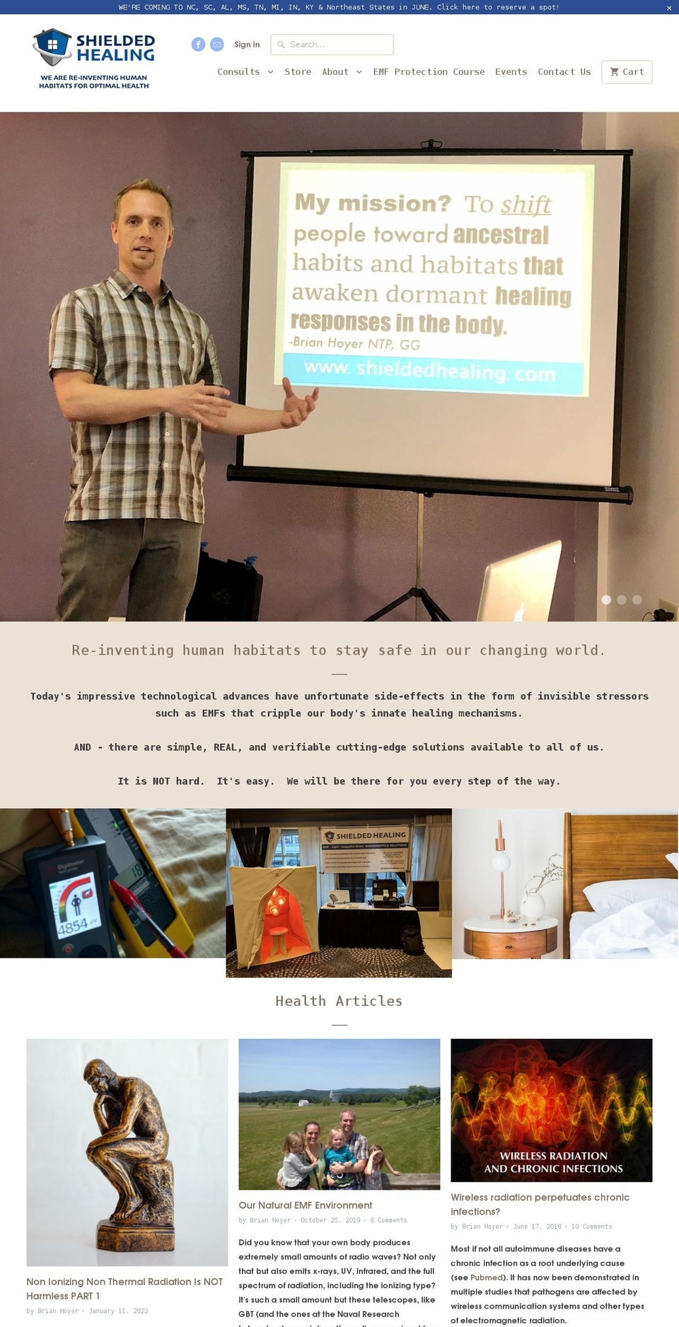 shieldedhealing.com shopify website screenshot