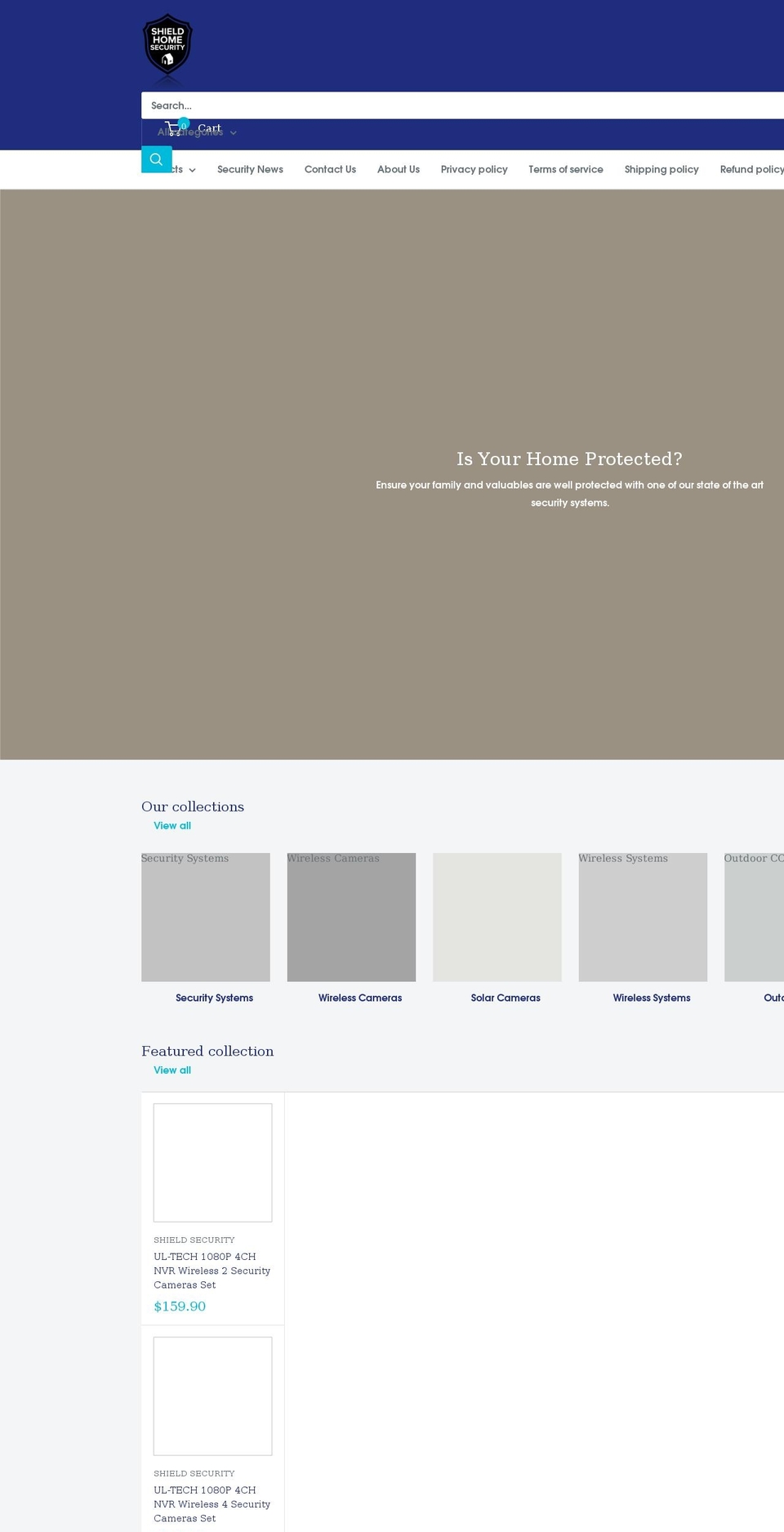 shieldhomesecurity.com.au shopify website screenshot