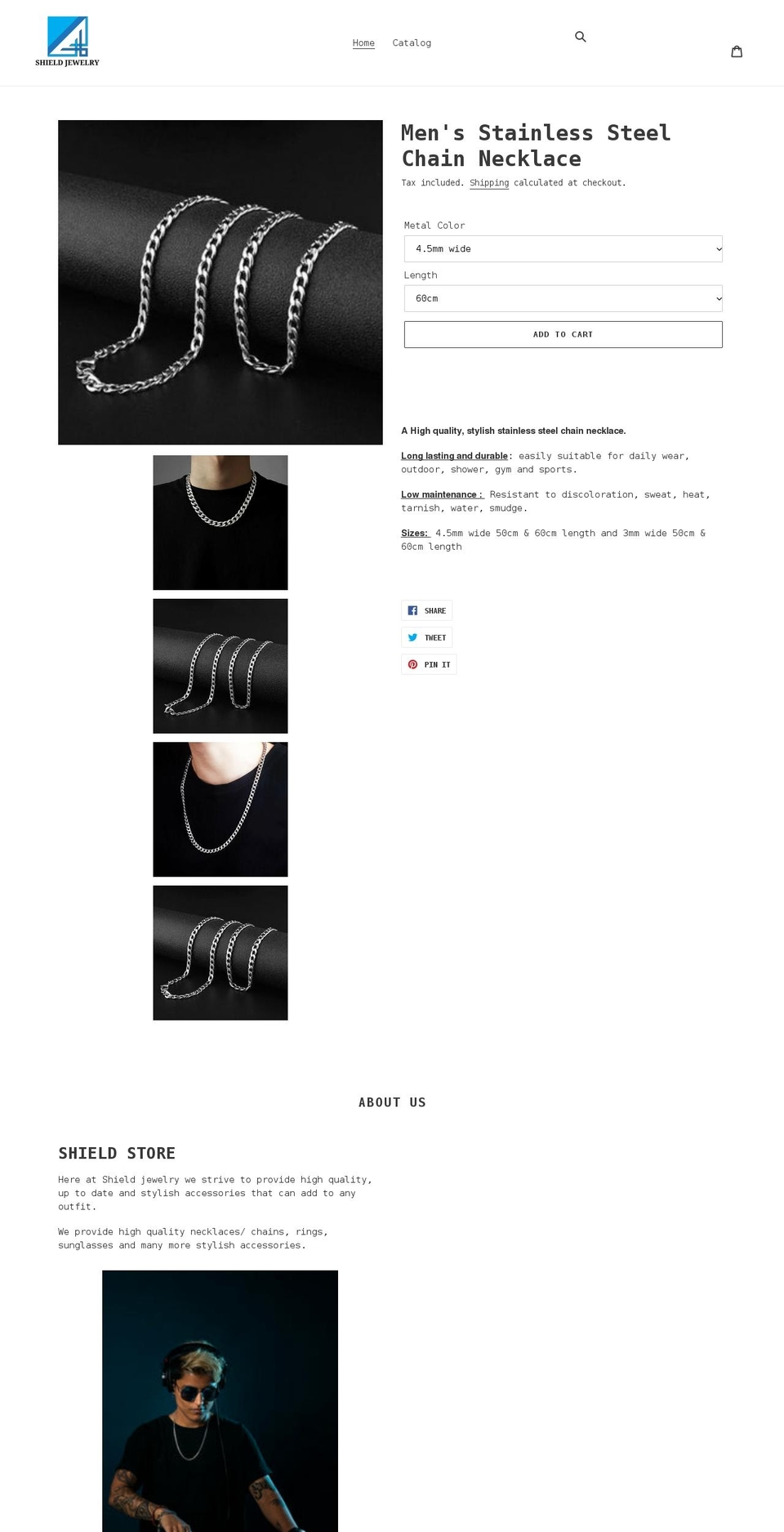 shieldjewelry.com shopify website screenshot