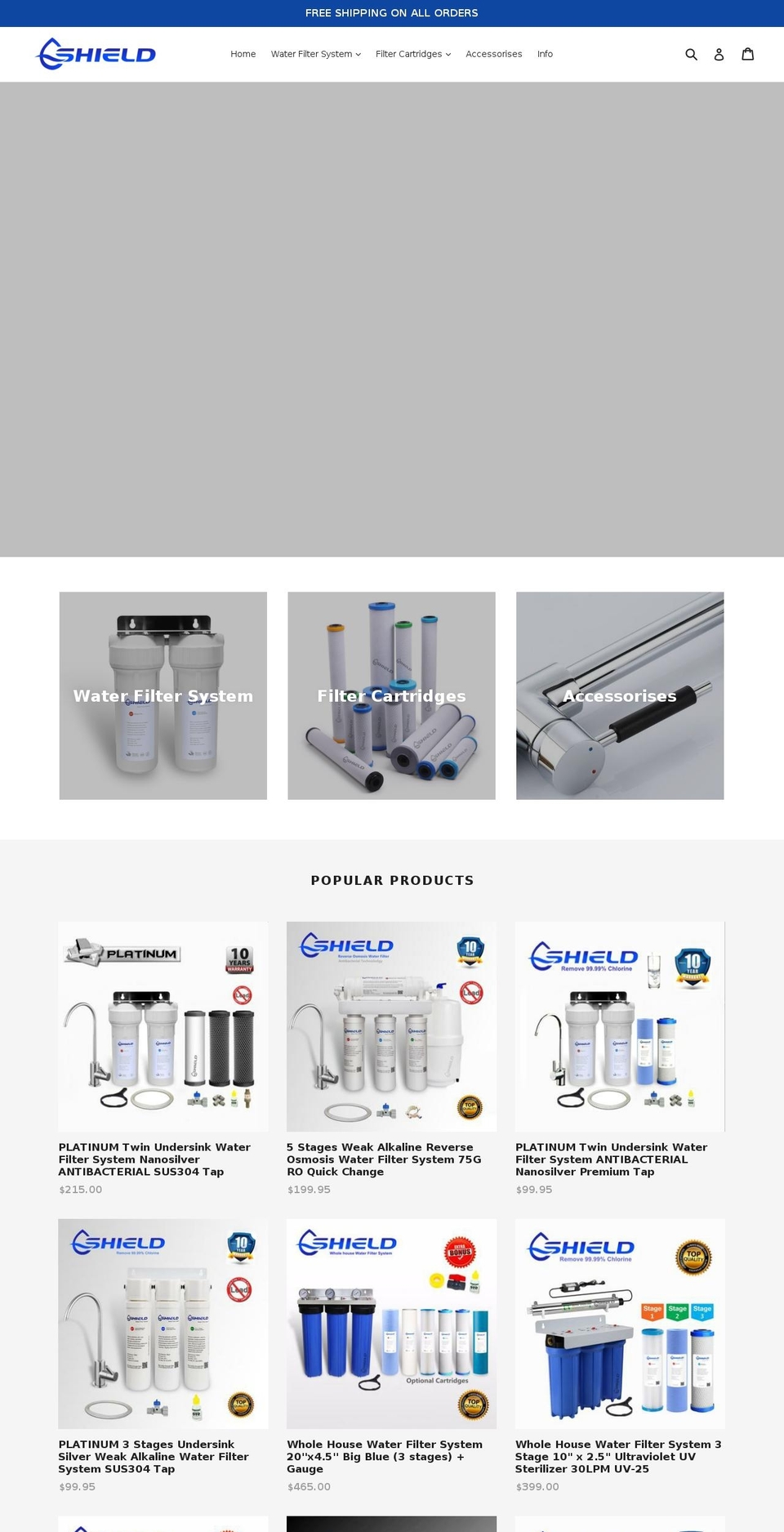 shieldwaterfilter.com.au shopify website screenshot