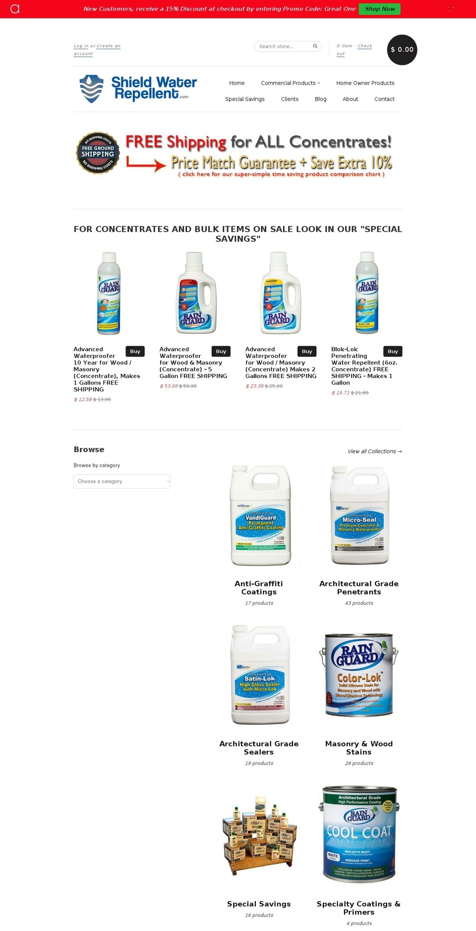 shieldwaterrepellent.com shopify website screenshot