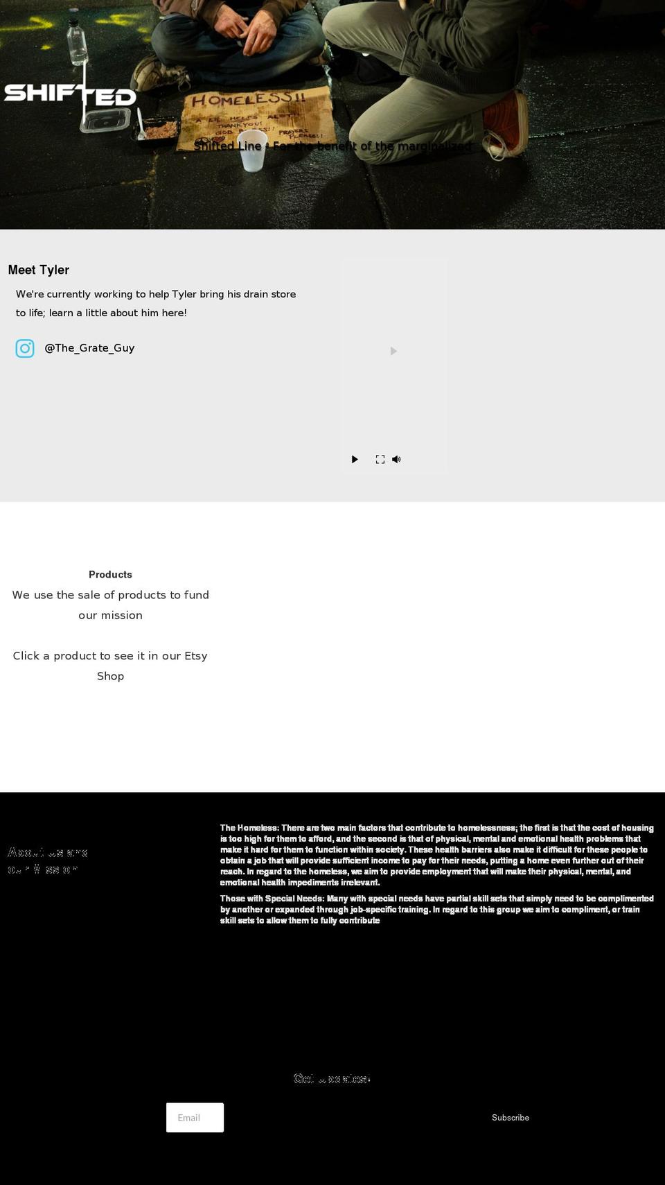 shiftedline.com shopify website screenshot