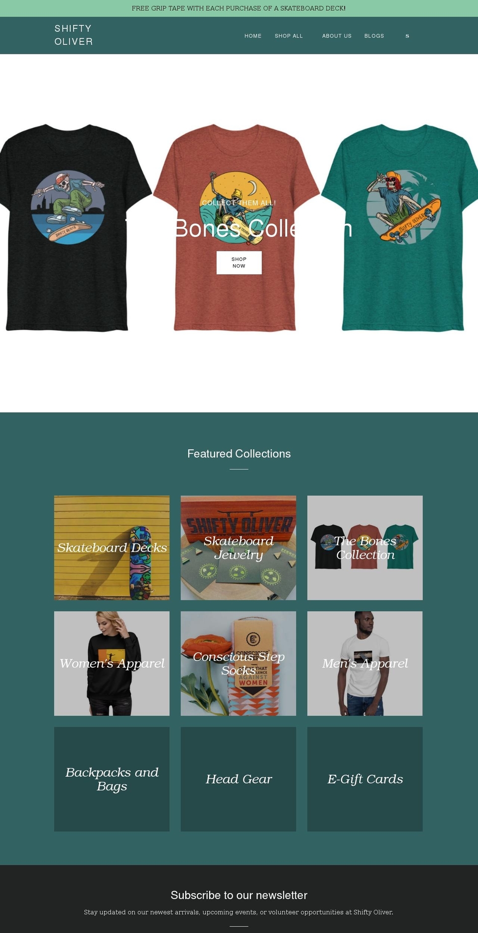 shiftyoliver.com shopify website screenshot