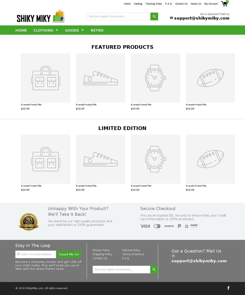 shikymiky.com — Shopify storefront screenshot