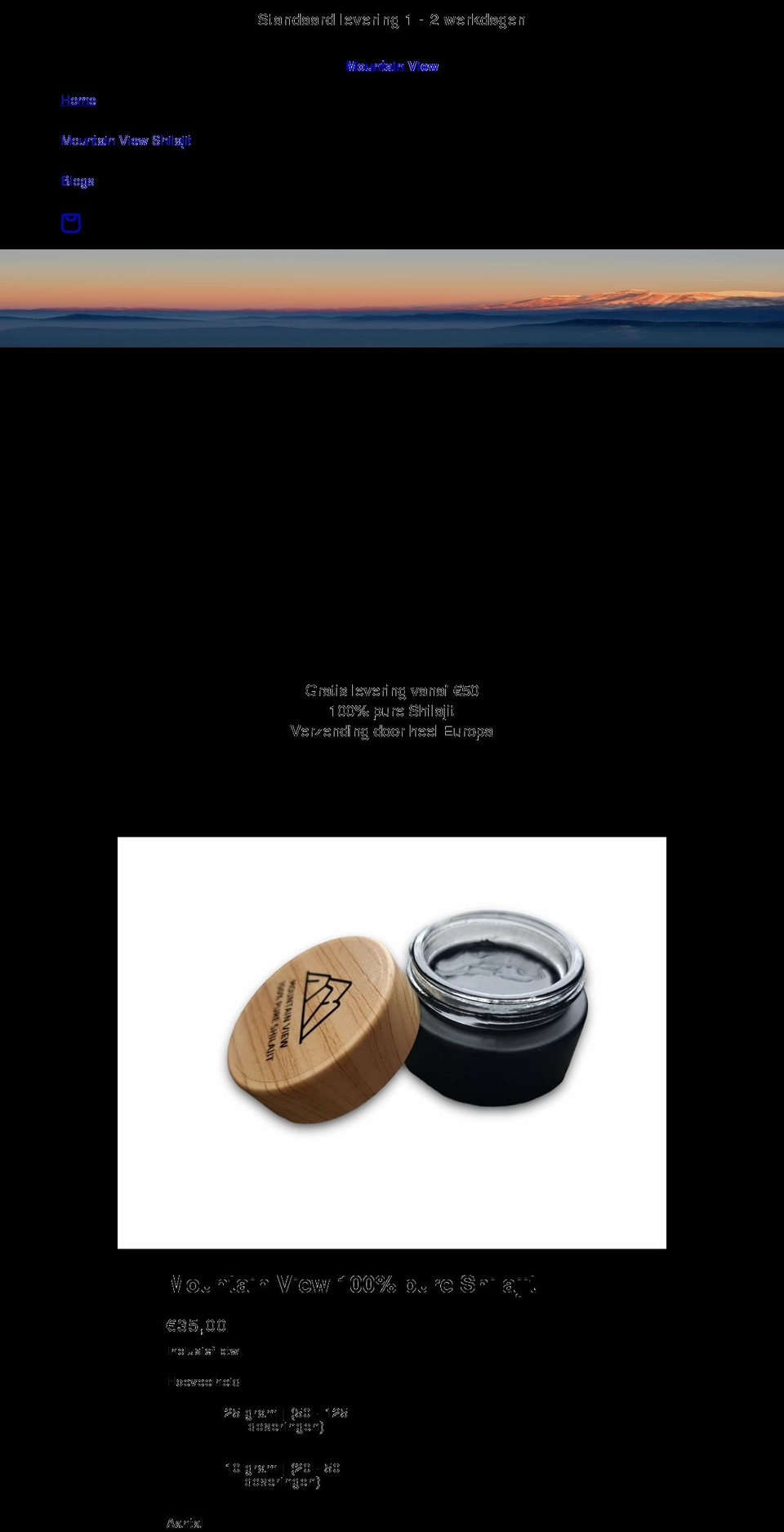 shilajit.nl shopify website screenshot