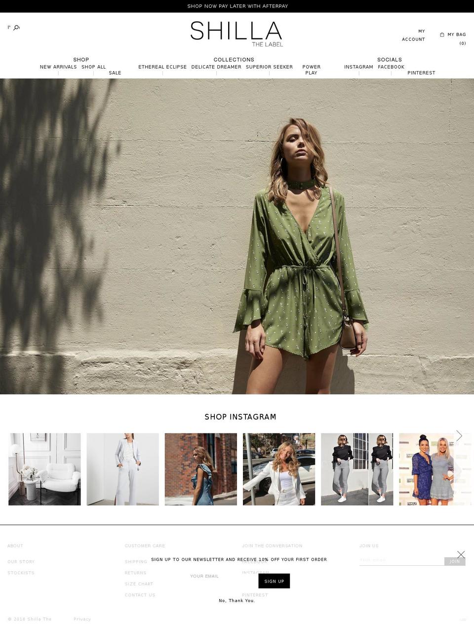 shillathelabel.com shopify website screenshot