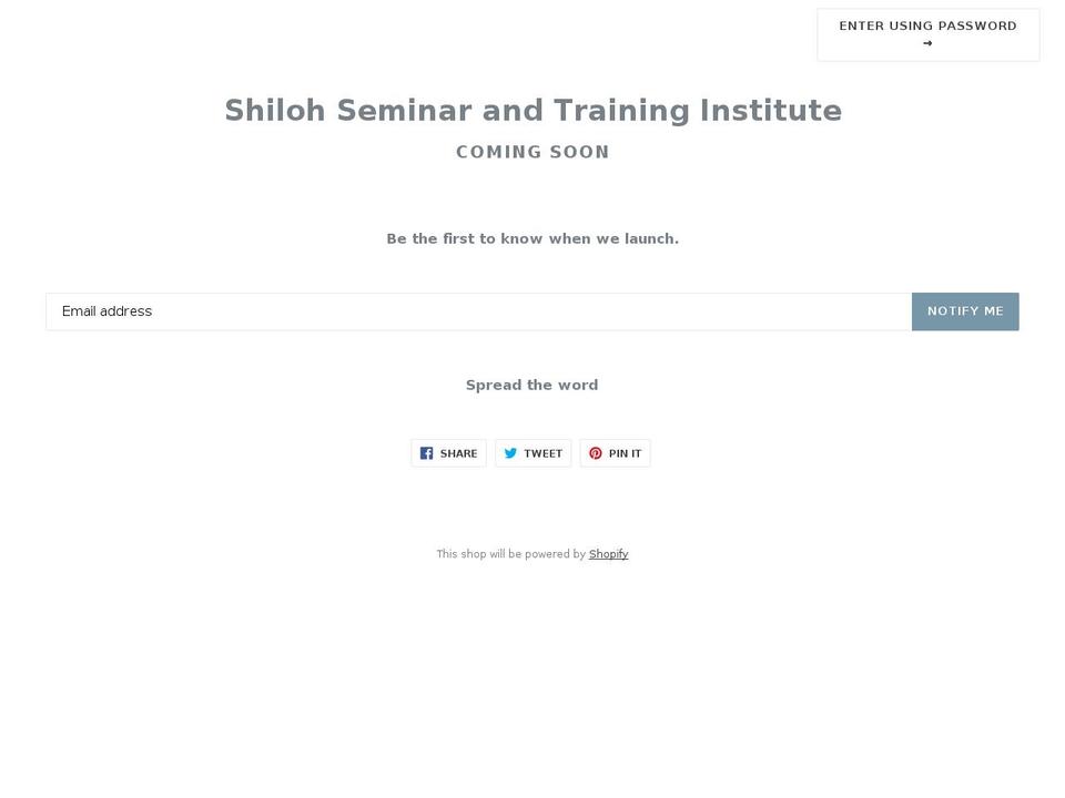 shiloh-seminar-and-training-institute.myshopify.com shopify website screenshot