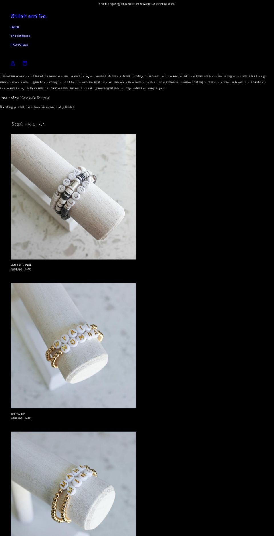 shilohandcompany.com shopify website screenshot