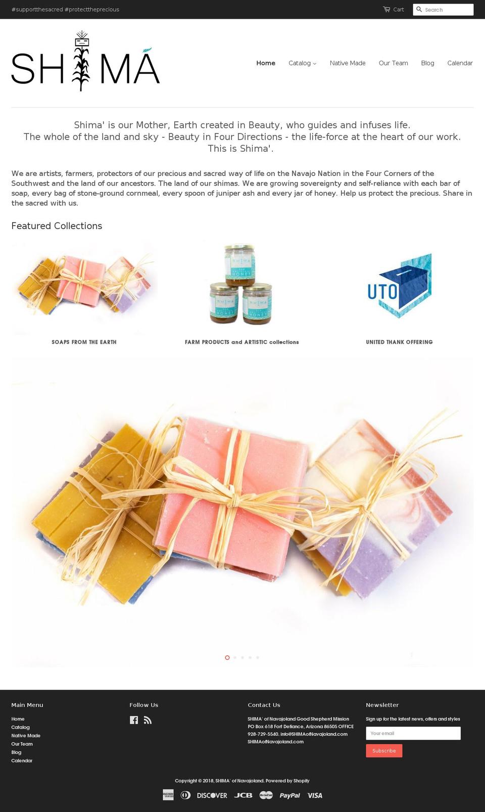 shimaofnavajoland.com shopify website screenshot