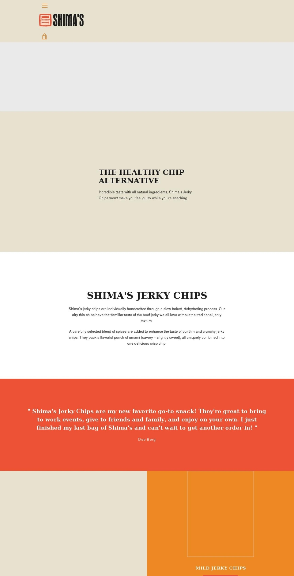 shimasjerkychips.com shopify website screenshot