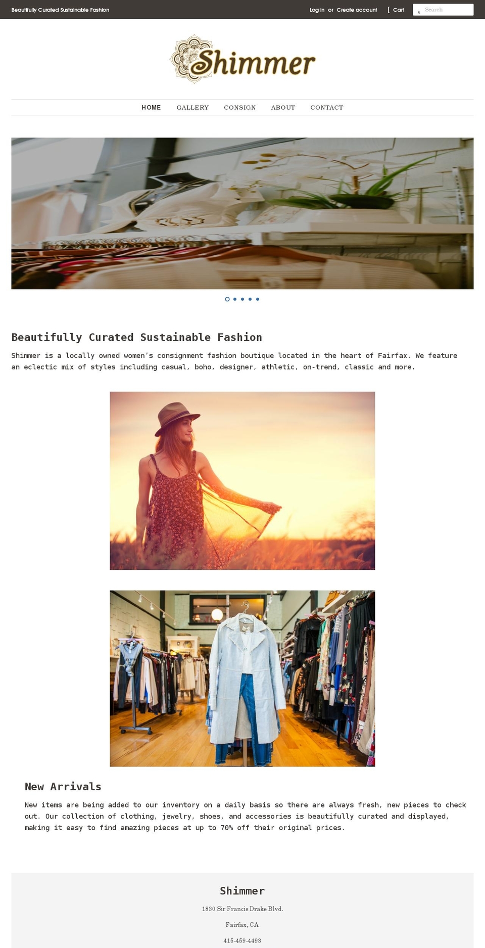 shimmerfairfax.com shopify website screenshot