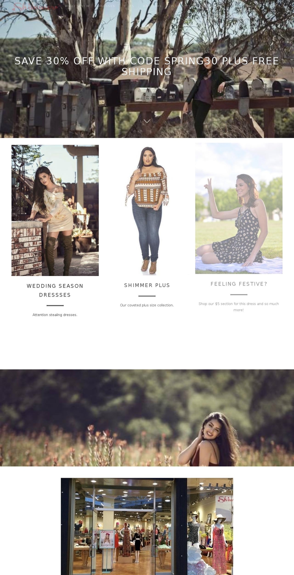 shimmerfashion.com shopify website screenshot