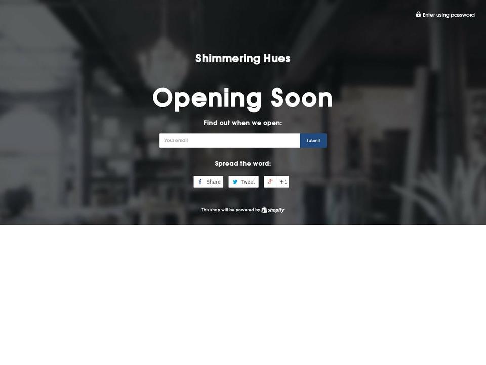 shimmeringhues.com shopify website screenshot