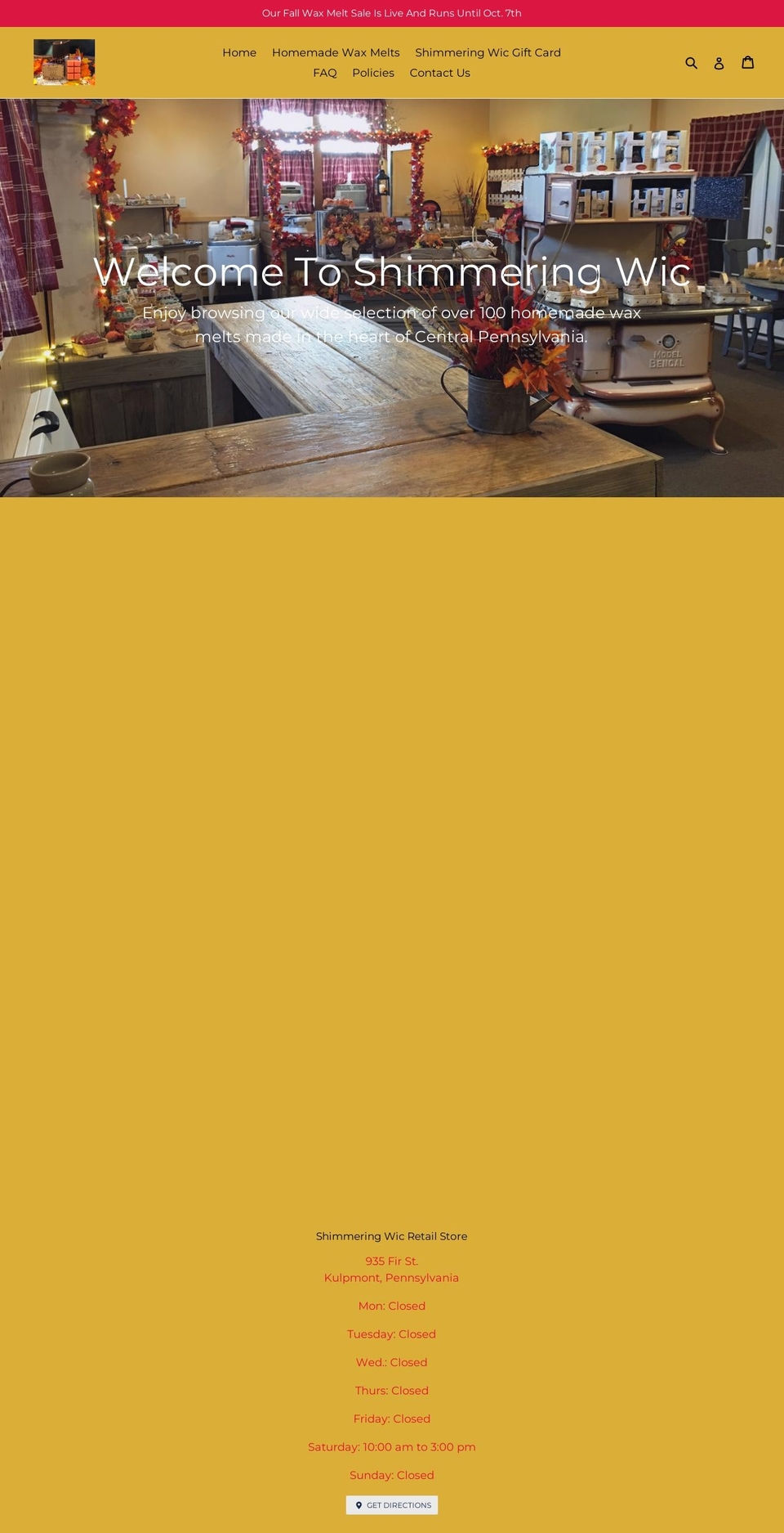 shimmeringwic.com — Shopify storefront screenshot