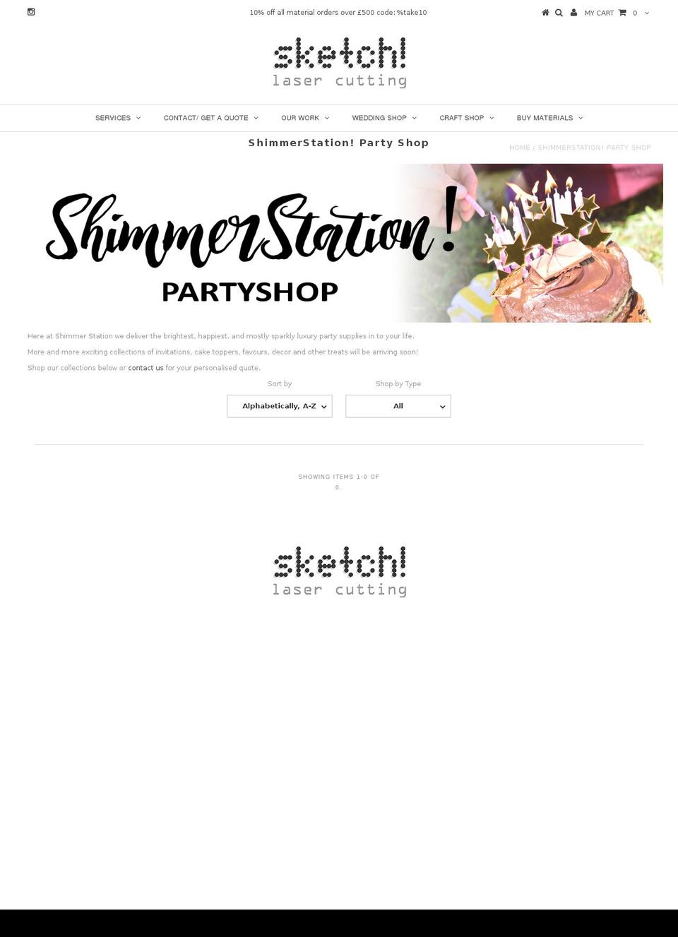 shimmerstation.com shopify website screenshot