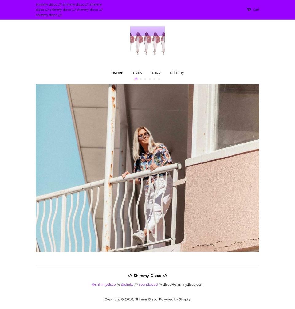 shimmydisco.com — Shopify storefront screenshot