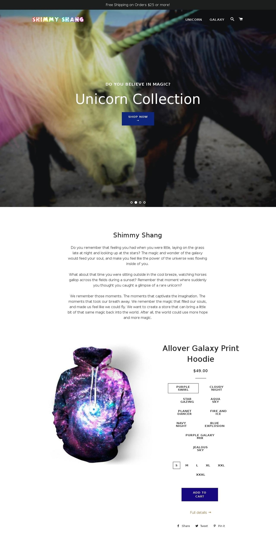 shimmyshang.com — Shopify storefront screenshot