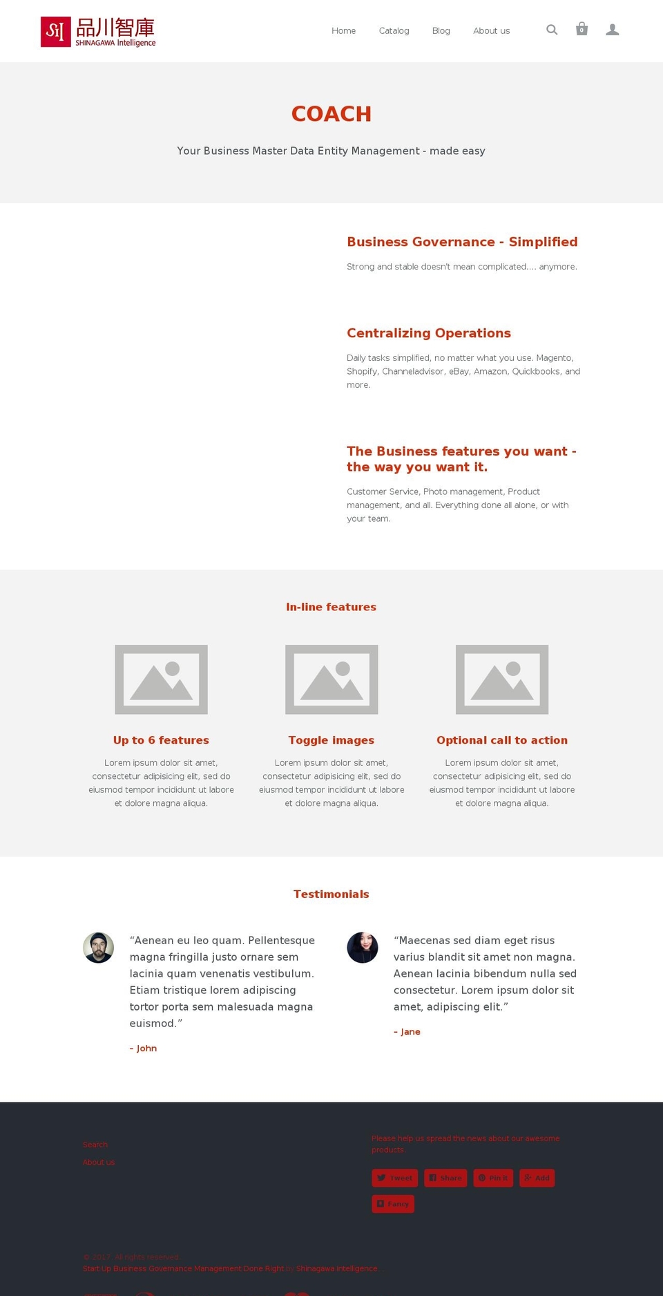 shinagawaintelligence.com shopify website screenshot