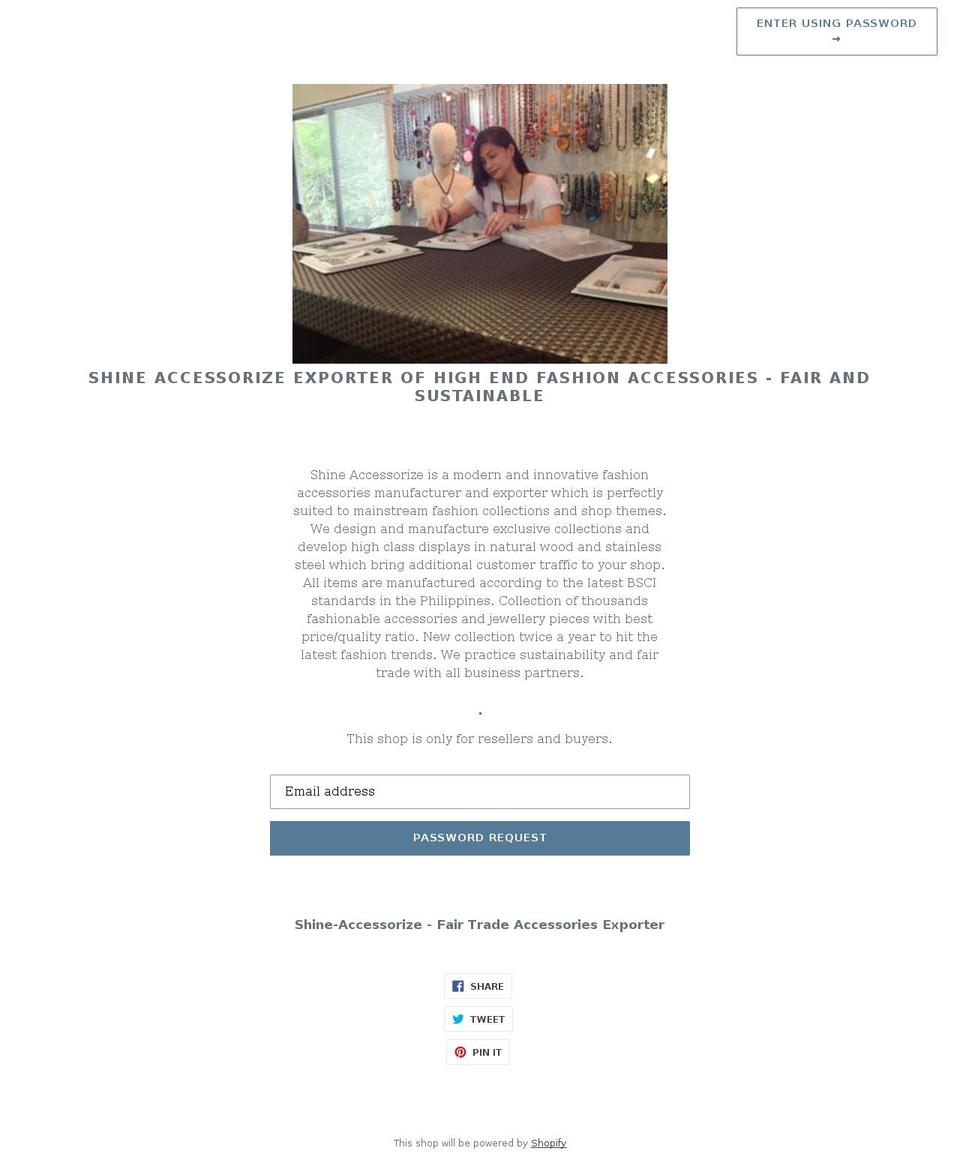 shine-accessorize.com shopify website screenshot