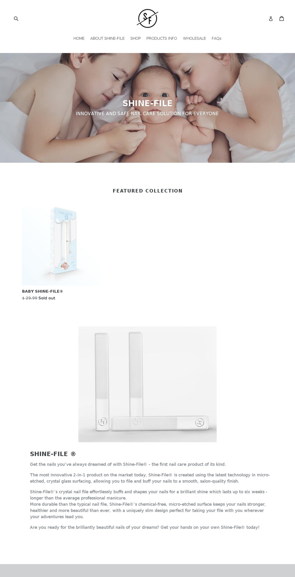 shine-file.com shopify website screenshot