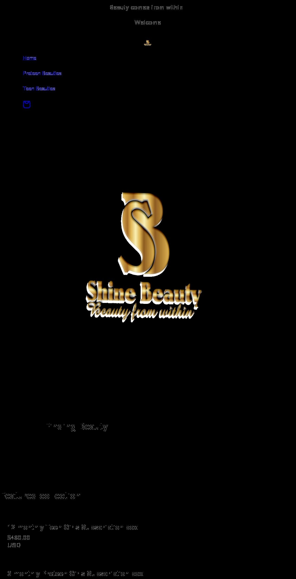 shinebeautyllc.com shopify website screenshot