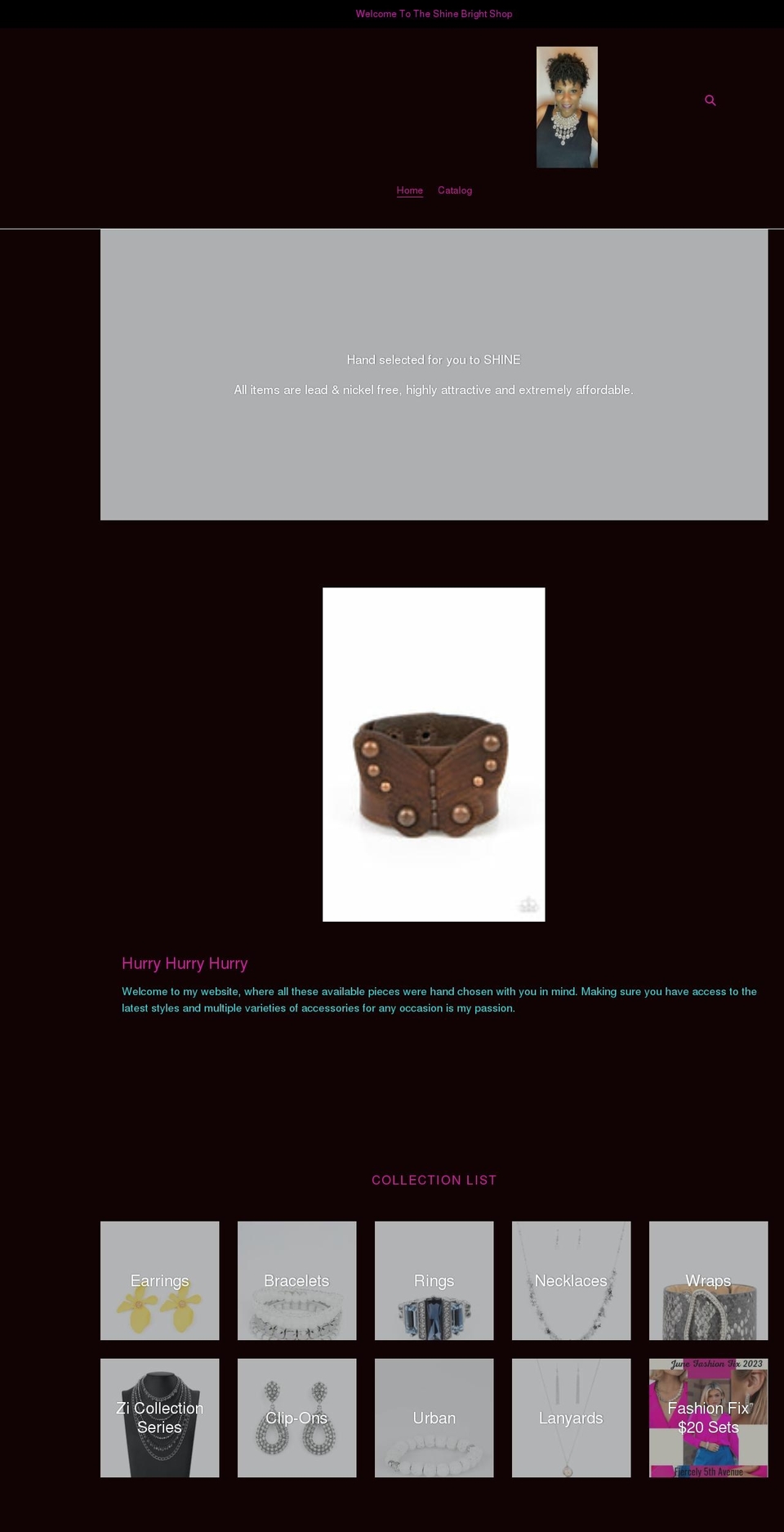 shinebrightjewels.shop shopify website screenshot