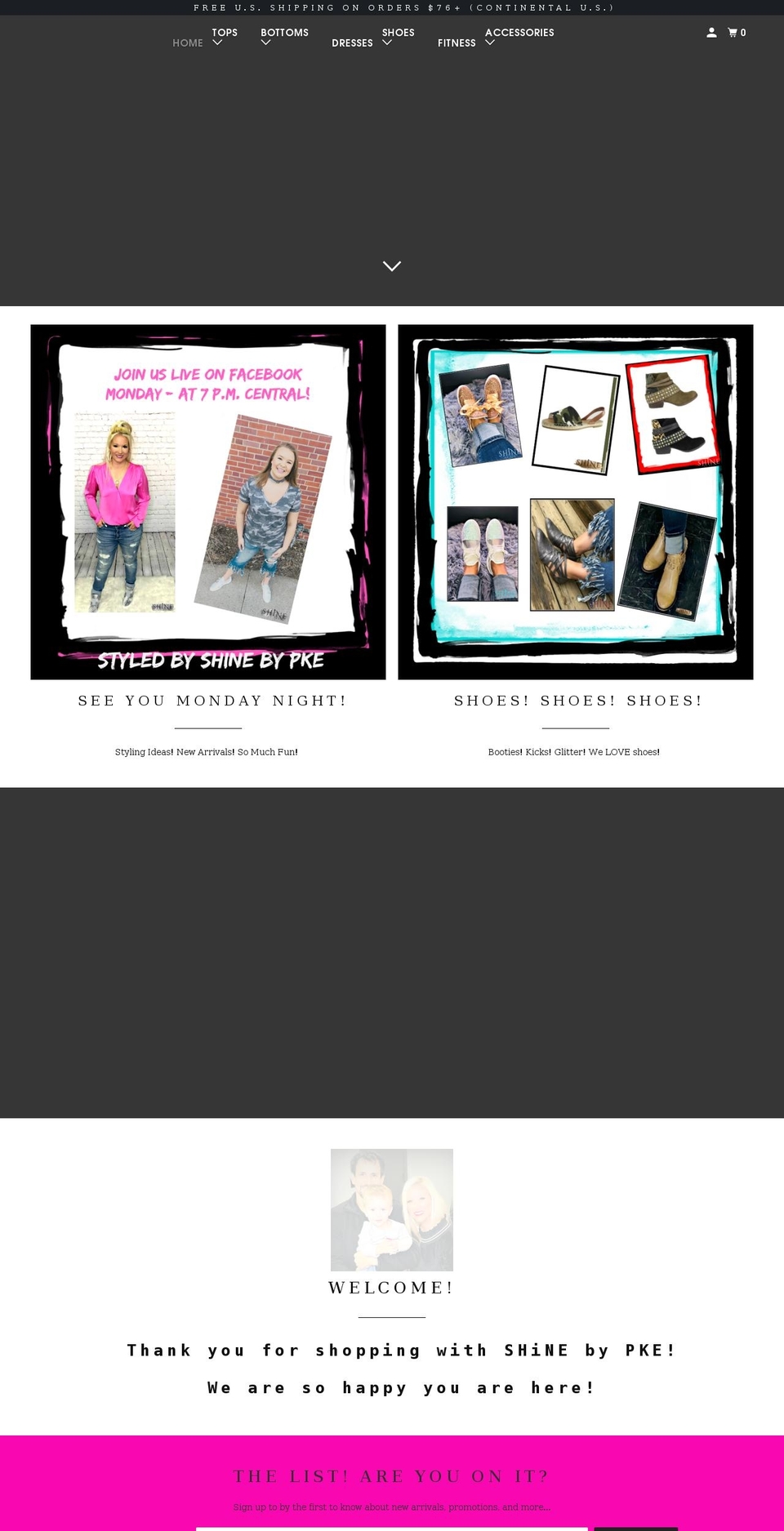 shinebypke.com — Shopify storefront screenshot