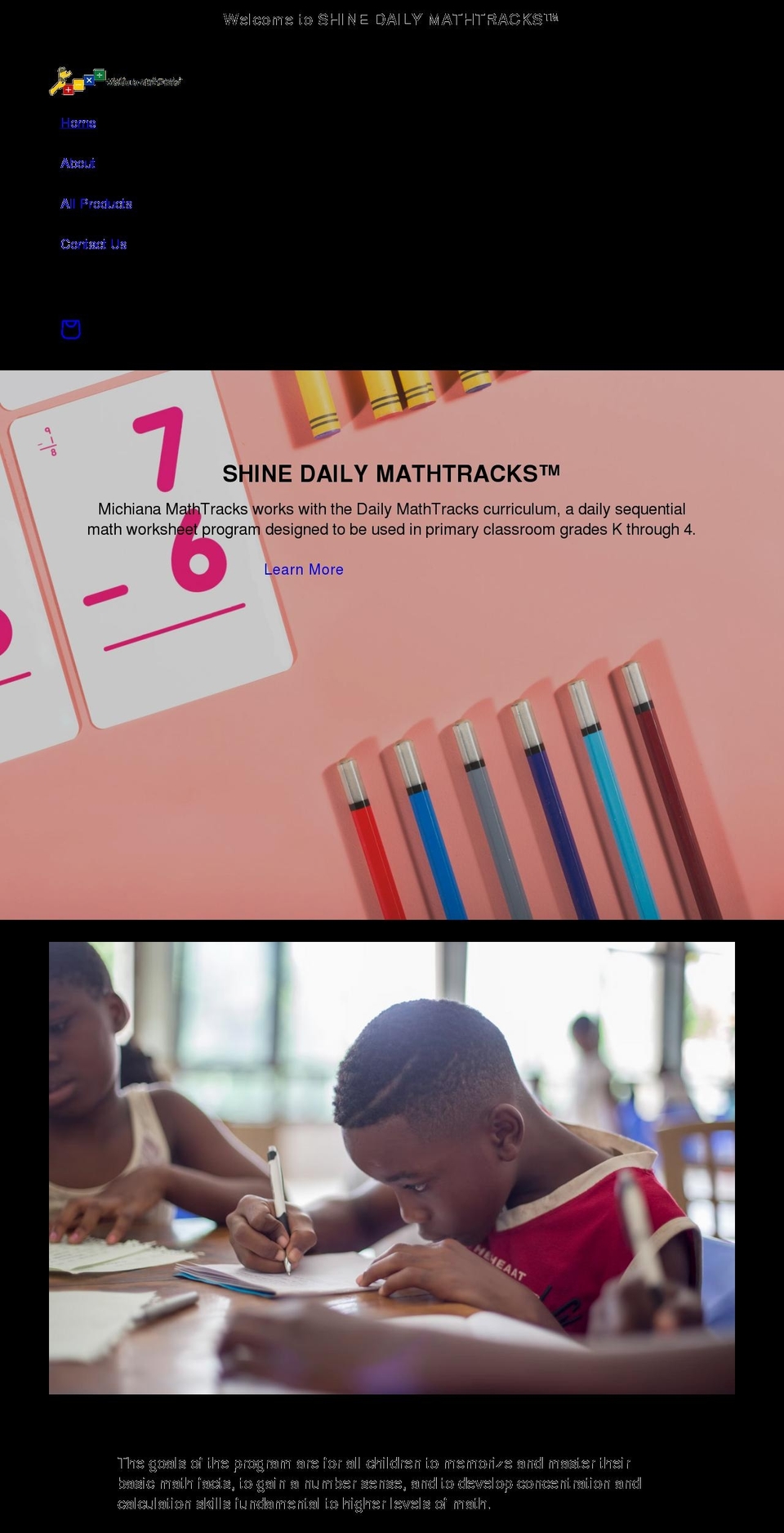 shinedailymathtracks.com shopify website screenshot