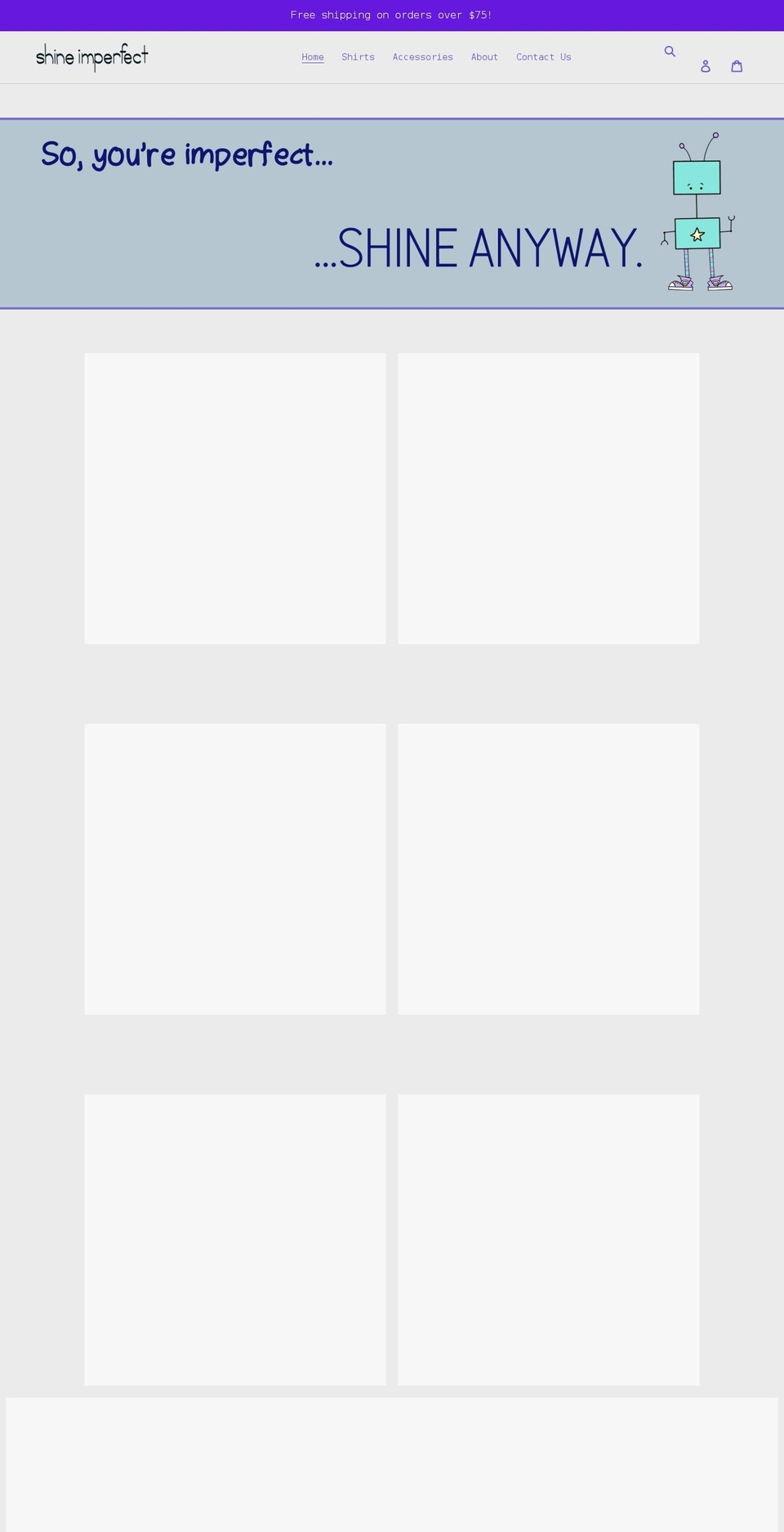 shineimperfect.com shopify website screenshot