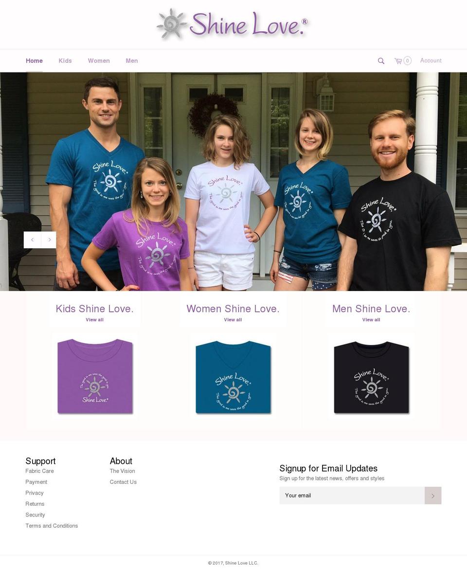 shinelove.org shopify website screenshot