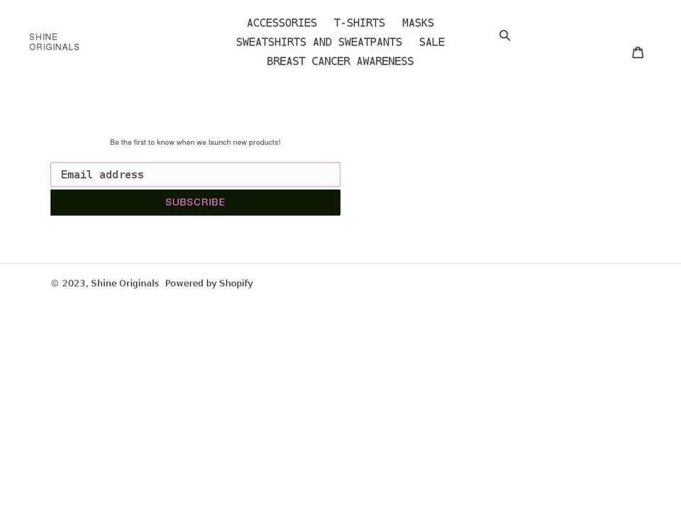 shineoriginals.com shopify website screenshot