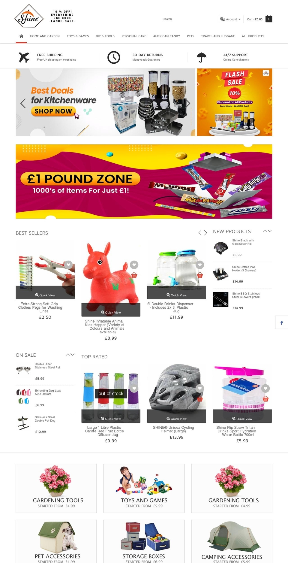 shineproducts.co.uk shopify website screenshot
