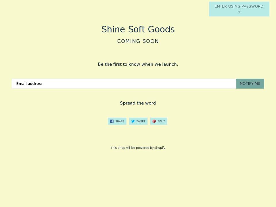 shinesoftgoods.com — Shopify storefront screenshot