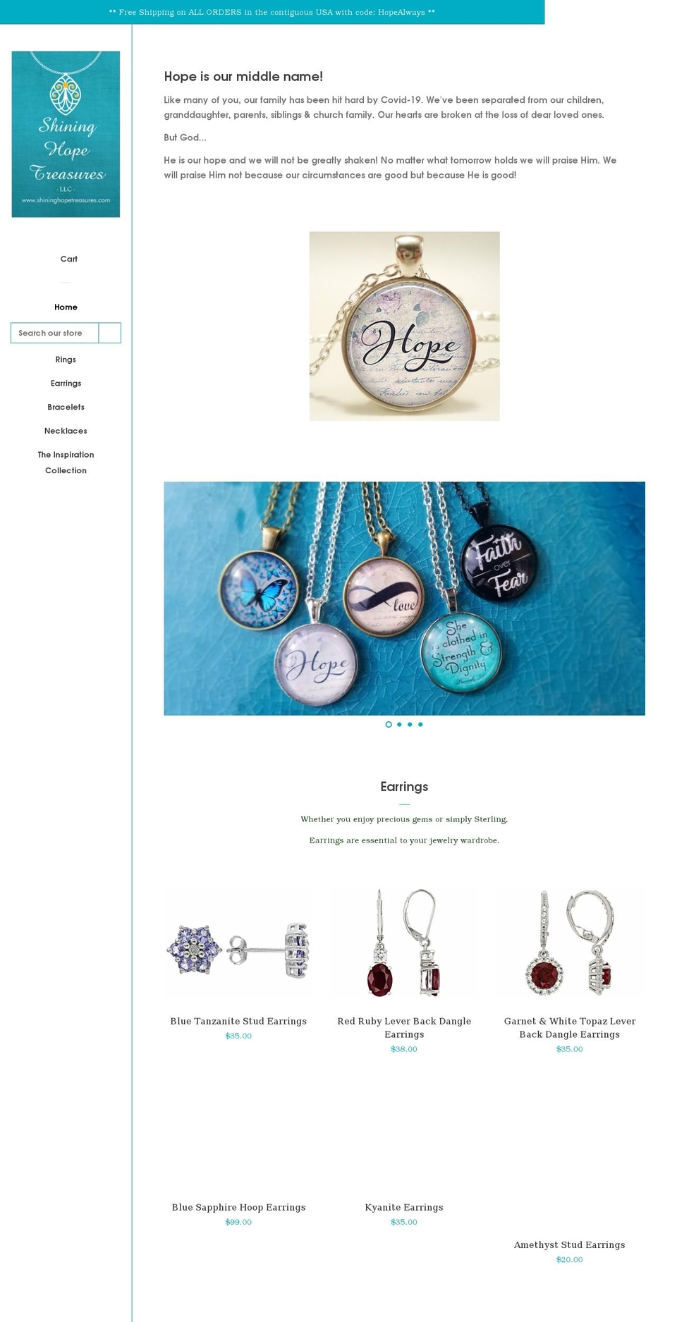 shininghopetreasures.com — Shopify storefront screenshot