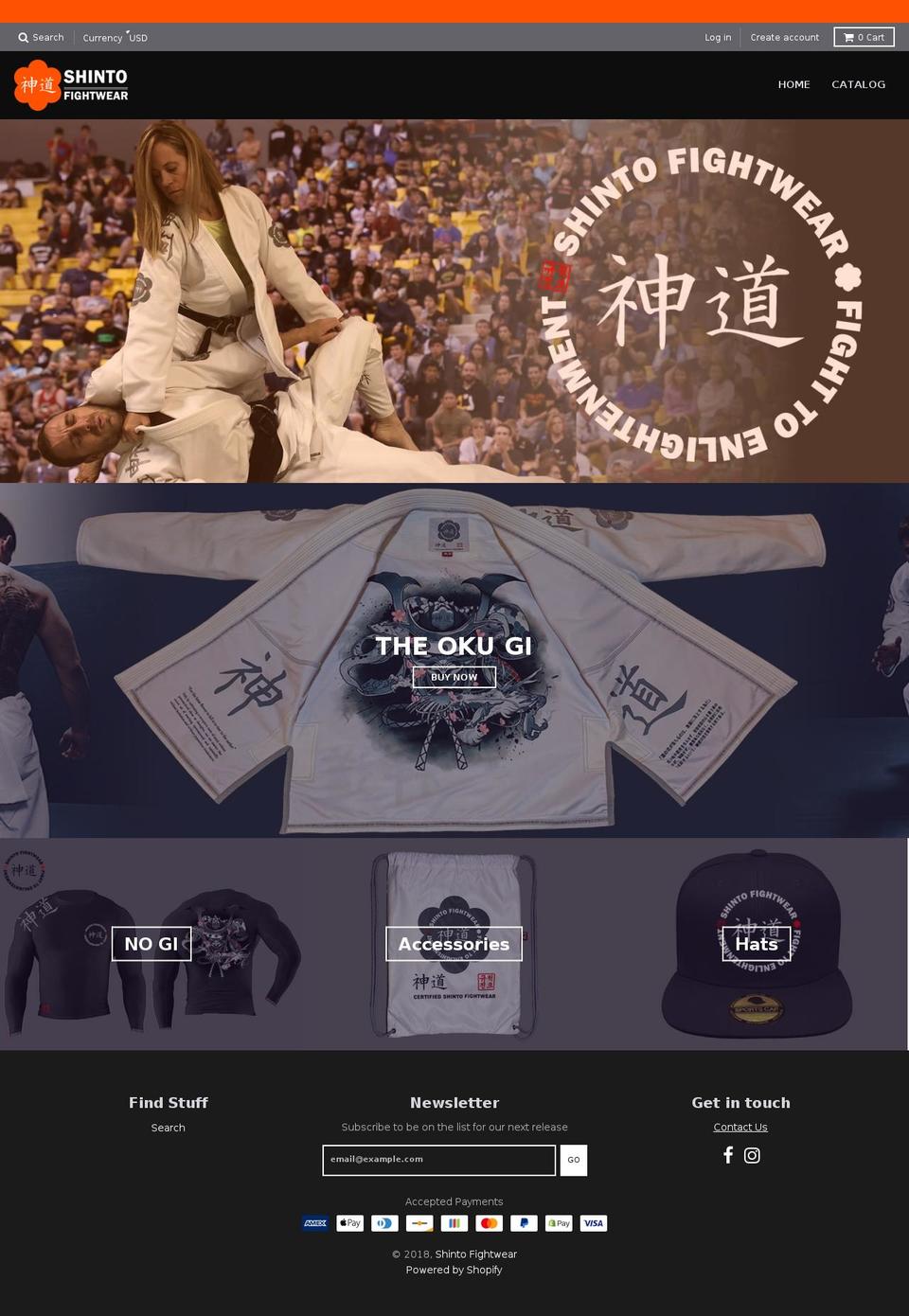 shintofightwear.com — Shopify storefront screenshot