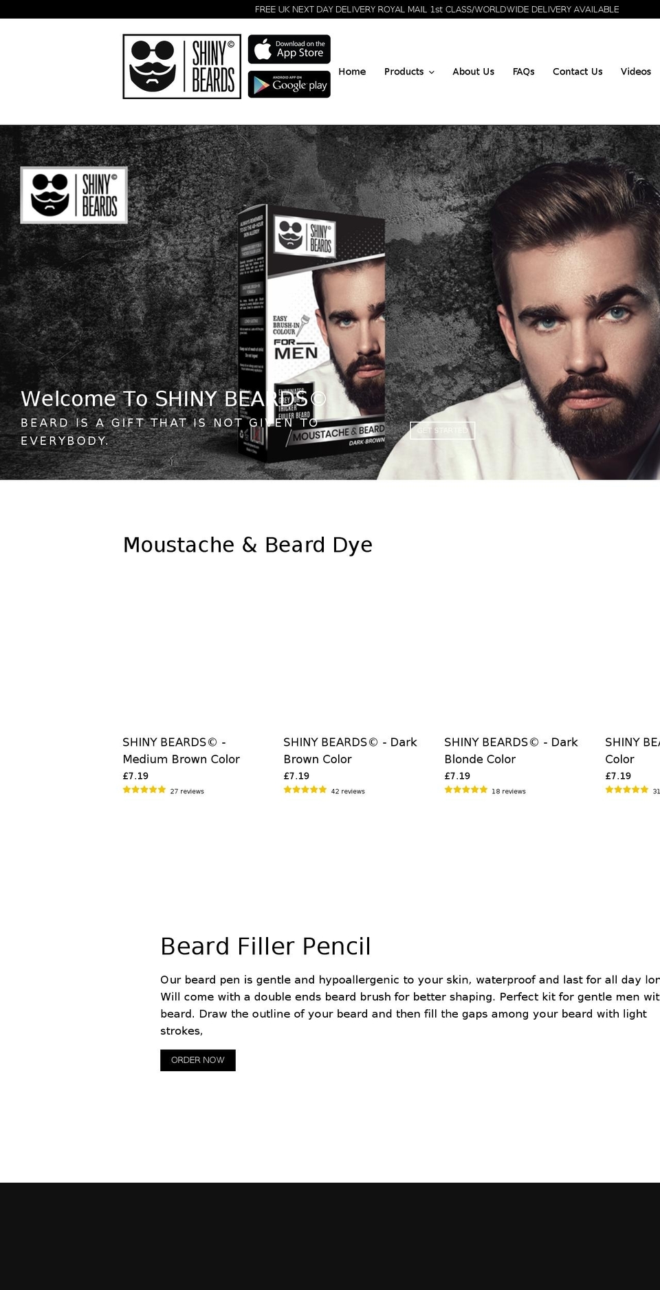 shinybeards.com shopify website screenshot