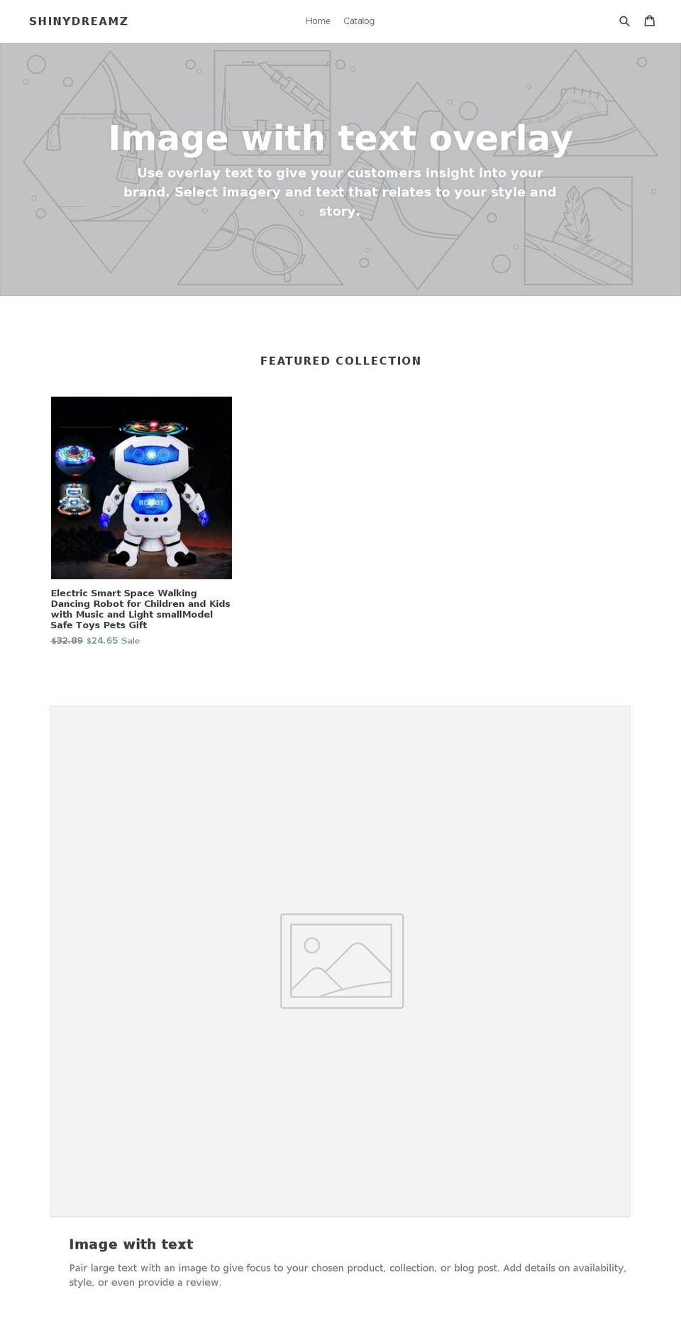 shinydreamz.com — Shopify storefront screenshot