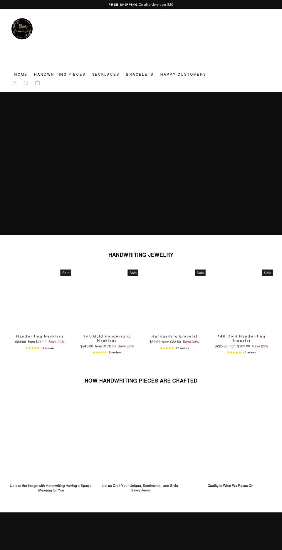 shinypersonalized.com shopify website screenshot