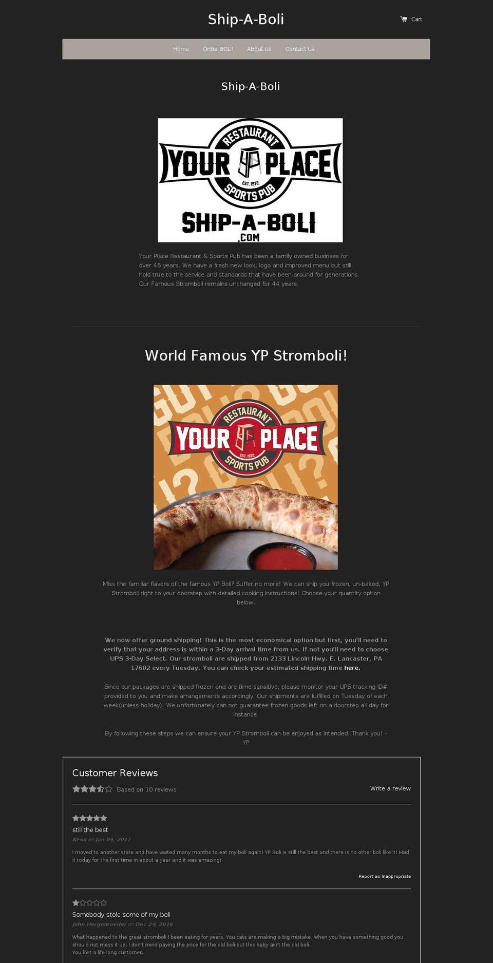 ship-a-boli.com shopify website screenshot