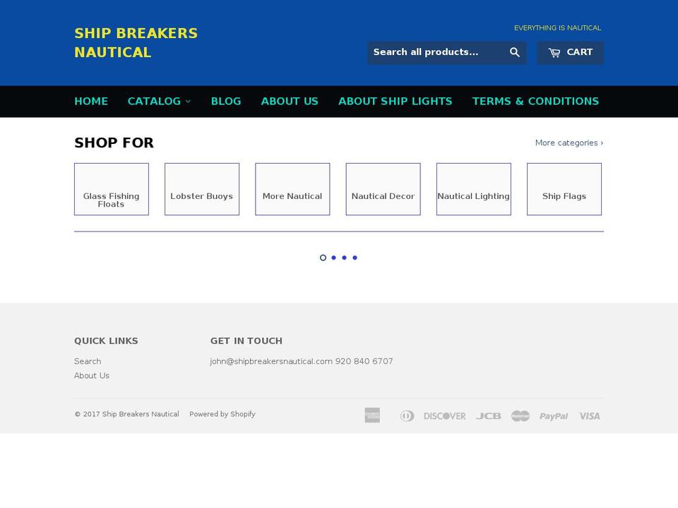 shipbreakersnautical.com shopify website screenshot