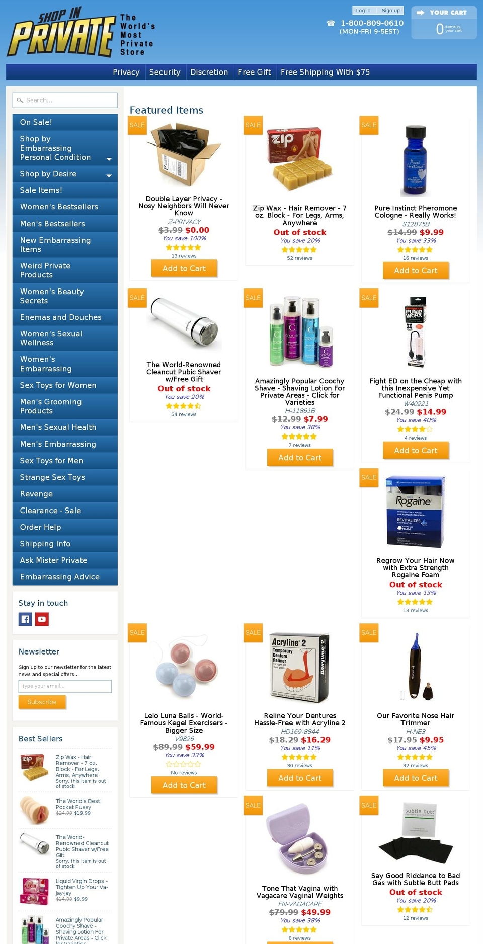 shipinprivate.com — Shopify storefront screenshot