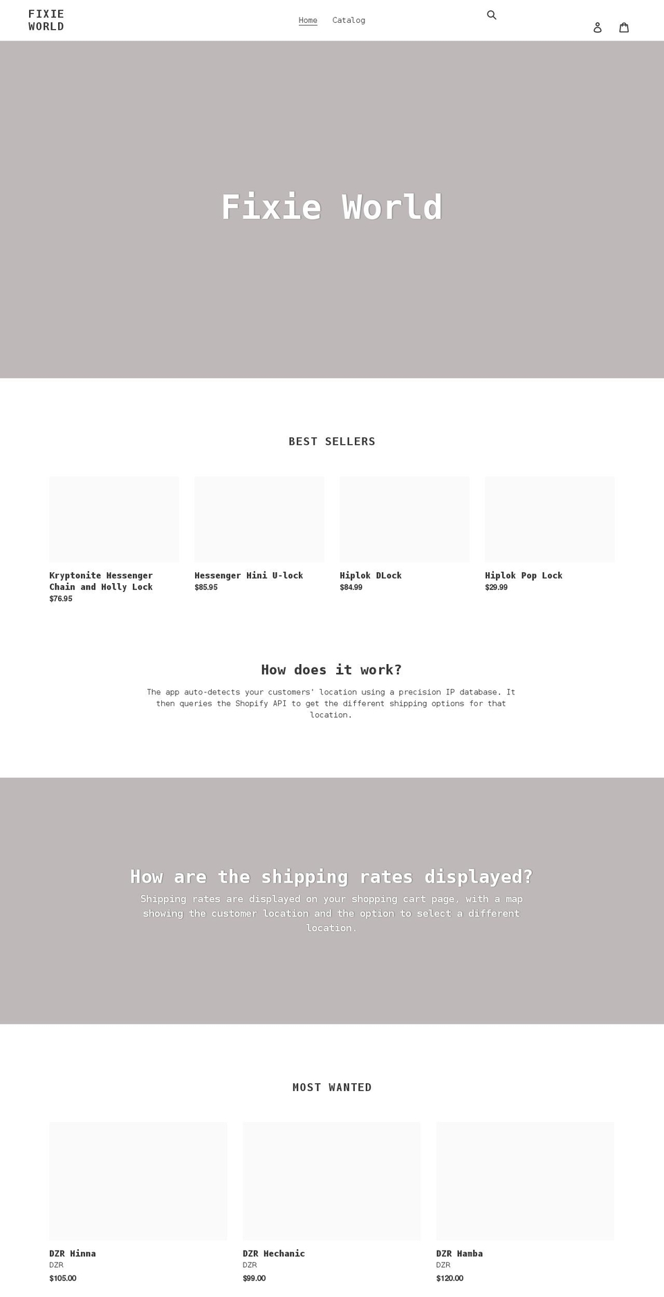 shipping-rates-calculator.myshopify.com shopify website screenshot