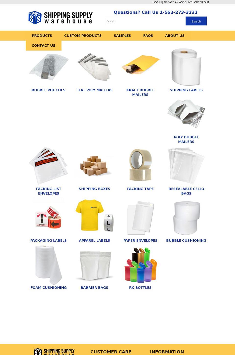 shippingsupplywarehouse.com — Shopify storefront screenshot