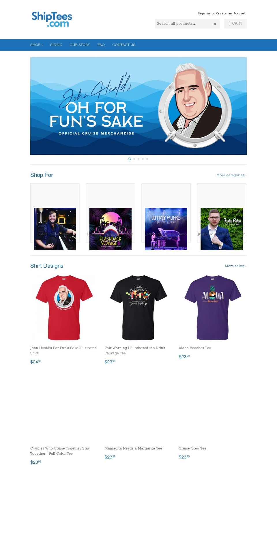 shiptees.com shopify website screenshot
