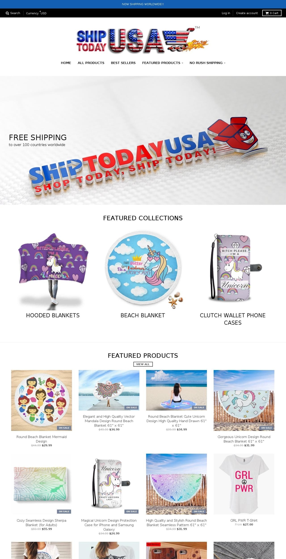 shiptodayusa.com — Shopify storefront screenshot